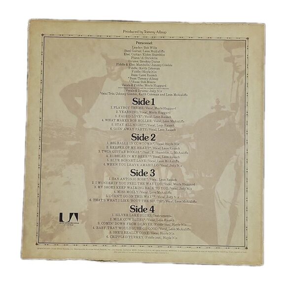 Bob Wills & TX Playboys- For The Last Time OG Vinyl LP, UA Records, EX/UC, 1974 - Picture 2 of 14